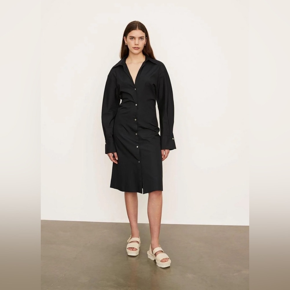 Vince Long Sleeve Soft Fitted Shirt Dress